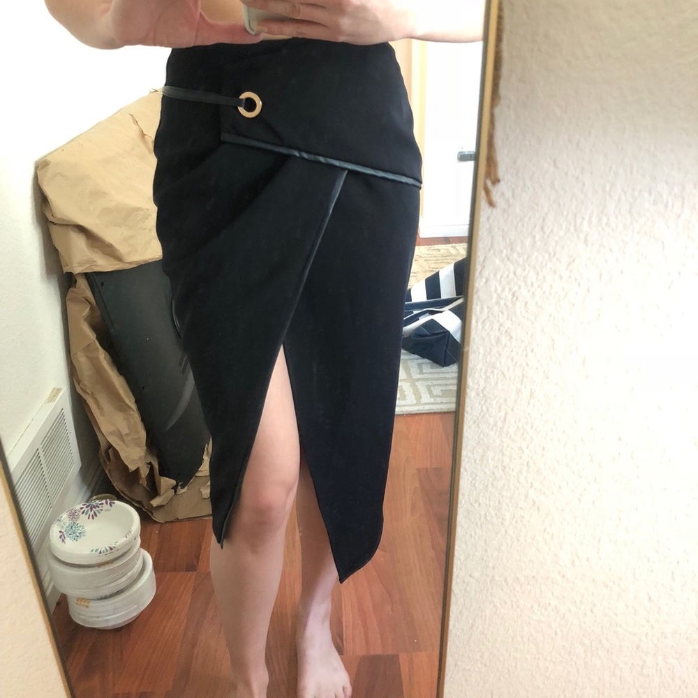 Black Pencil Slit Skirt